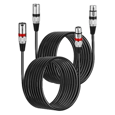 Bild av PERMUST 2 pack XLR kabel mikrofonkabel 8M 3 stifts balanserad kontakt till hona flerfärgad DMX mikrofon patch
