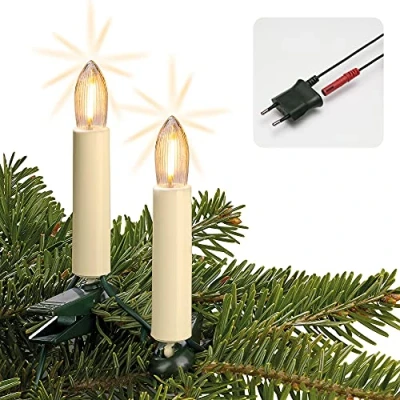 Bild av Hellum LED glödtråd Fairy Lights inuti julgransbelysning Made in Germany, 1330cm julljuskedja, 20 ljus ljuskedja med stickpropp klämma, grön kabel 814019