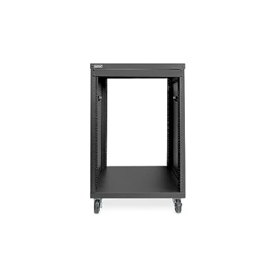 Bild av DIGITUS DN 48001 Ljudrack 19 tum 16U Universellt utrustningsrack För audio video tillbehör Omonterad Maxlast 136 kg Med hjul Svart