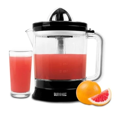 Bild av Duronic JE416 elektrisk citruspress med 1,6 L behållare perfekt apelsinpress 2 utbytbara koner och fruktköttfilter som kan justeras efter egen smak