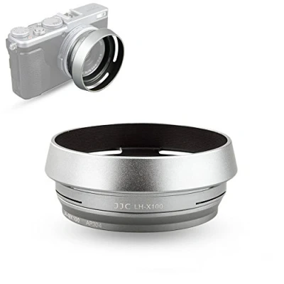 Bild av JJC Silver dedikerad linsadapter och huva för Fujifilm Finepix X100VI, X100V, X100F, X100T, X100S, X100, X70 (LH JX100 Silver)