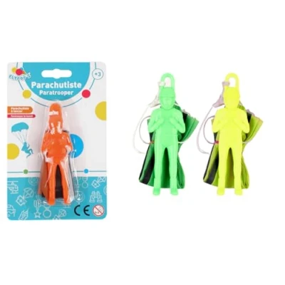 Bild av FLYPOP&#039;S Fallskärmshoppare att kasta barnleksak 032513 diverse färger plast kermesse present födelsedag 10 cm från 3 år