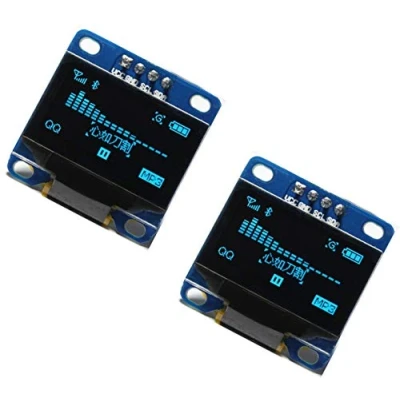 Bild av 2 st. OLED 128 x 64 display LCD LED modul I2C IIC SPI Serial st 2,4 cm SSD1306 12864 skärm för Adafruit Arduino Beaglebones Raspberry Pi, färg blå