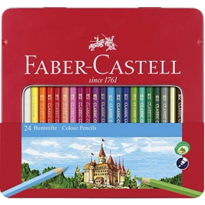 Bild av Faber Castell 115824 färgpenna Hexagonal, 24 metallfodral