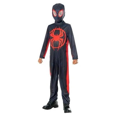 Bild av Rubies Miles Morales Spindelverse kostym för pojkar och flickor, tryckt jumpsuit mask, Marvel Official karneval, Halloween, jul födelsedag