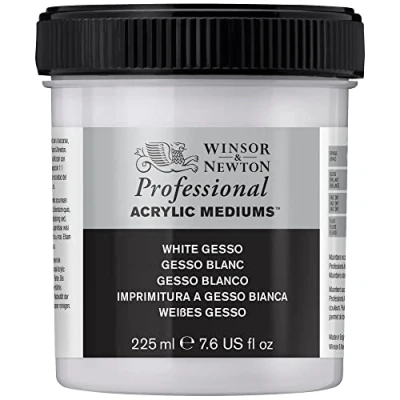 Bild av Winsor &amp; Newton 3040920 vit Gesso, grundfärg för akrylfärger, oljefärger, alkydfärger 225 ml kruka