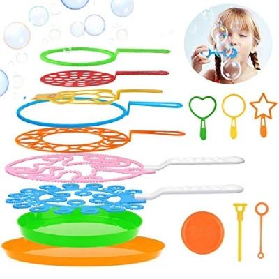 Bild av Joyibay Bubbeltrollstavar, 15 st stora bubblor trollstav kit barn bubbelstav set kreativ bubbel gör sortiment bubbeltillverkare leksak för utomhusaktiviteter &amp; födelsedagsfest och spel