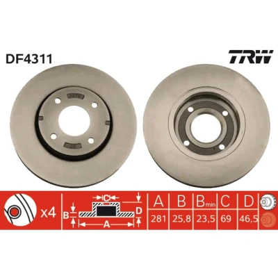 Bild av Bromsskiva TRW DF4311