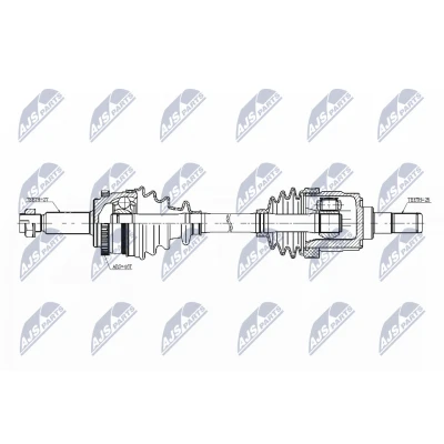 Bild av NTY NPW KA 343 Arbre de transmission Essieu avant boîte vitesses manuelle à 6 vitesses, KIA: cee‘d II 5 portes