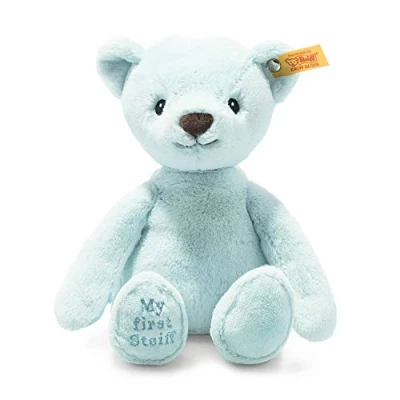 Bild av Steiff gosedjur, My first nallebjörn, sött mjukisdjur, pojkar, flickor och spädbarn från 0 månader, mjuka Cuddly Friends, 26 cm, ljusblå, 242144
