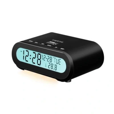 Bild av LogiLink SC0121 radioväckarklocka, visning av temperatur och luftfuktighet, sömntimer, inkl. USB port för laddning t.ex. mobiltelefon/surfplatta/eReader