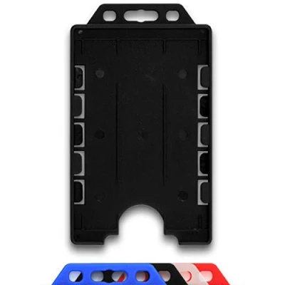 Bild av CKB LTD® Vertikal dubbelsidig styv infällbar ID kortshållare porträtt dubbelt identitetspass skydd rymmer två kort 86 mm 54 cr80 kreditkort storlek (svart, 10 pack)