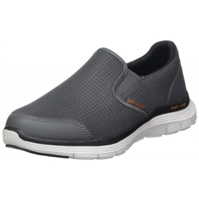 Bild av Skechers Flex Advantage 4.0 Tuscan sneakers för män, Kolnät PU orange trim, 46 EU