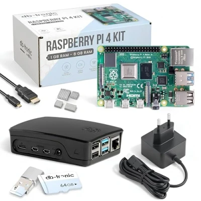 Bild av Raspberry Pi 4 GB Okdo Kit USB C strömförsörjning 15 W hölje kylflänssats