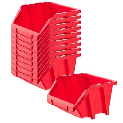 Bild av KADAX Verkstadslåda, liten sorteringslåda av PP plast, förvaringslåda i olika storlekar och färger, förvaringslådor för verktygsvägg (röd, set om 10 187 x 158 mm)