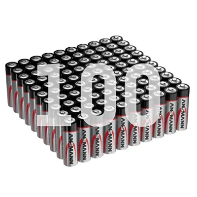 Bild av Ansmann Batterier AA 100 stycken alkaliskt mikrobatteri, perfekt för ljuskedja, LED ficklampa, leksak, fjärrkontroll, väderstation, radio, nattlampa, klocka Mignon