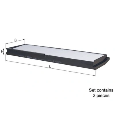 Bild av MAHLE ORIGINAL LA 862/S Filtre d&#039;habitacle à particules 374,0 86 22,5 MERCEDES BENZ: W124 Berline, Classe E Coupe, Berline