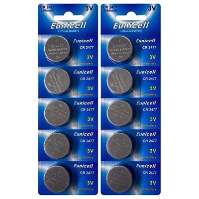 Bild av 10 x CR2477 3 V litium knappcell 1 050 mAh (2 blisterkort med 5 batterier) Eunicell