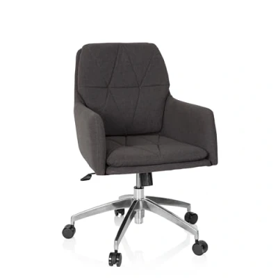 Bild av hjh OFFICE 670946 hemmakontor fåtölj Shake 350 Steglös vippmekanik för avspänd bakåtlutning, Trendig retrolook, Väl tilltagen stoppning med mycket slitstark tygklädsel, Medelhögt ryggstöd