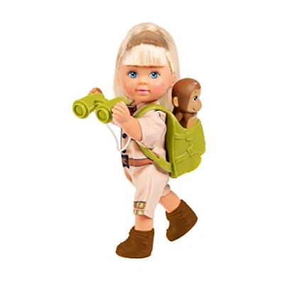 Bild av Simba 105733481 Steffi Love Monkeys, docka i expedition outfit med ryggsäck, kikare, foder och två söta apbebisar