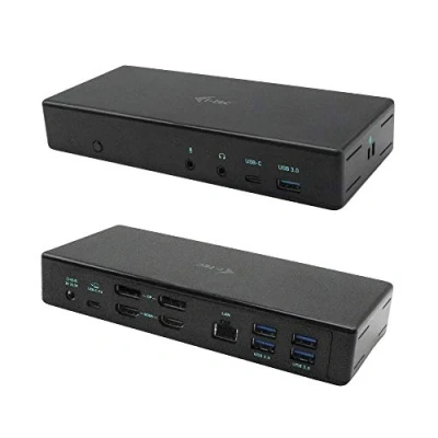 Bild av i tec USB C Quattro dockningsstation för 4 skärmar med strömförsörjning 85 W 2 x DisplayPort, HDMI, 1 GLAN, 5 3.0, C, uttag ljud och mikrofon