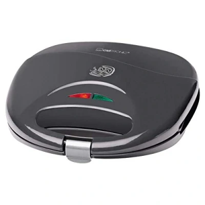 Bild av Clatronic® smörgåsgrill med triangulära smörgåsplattor automatisk temperaturregulator och non stick beläggning låssystem ST 3477 grå