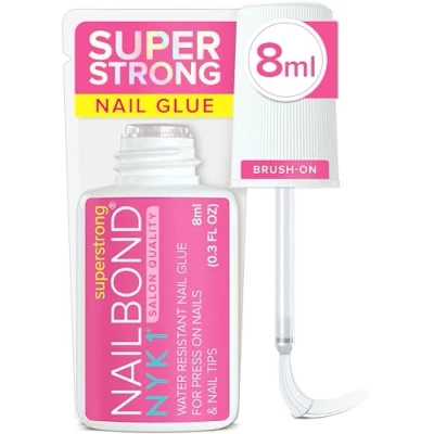 Bild av Extrastarkt Nagellim Med Borste (8ml) NYK1 Nail Bond På Extra Starkt För Akryl Tips Spiktips Nageltips, Konstgjorda Naglar Och Falska Svampdämpande Falskt