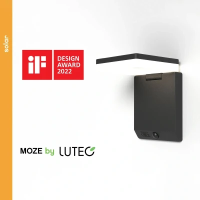 Bild av LUTEC Moze LED solcellslampa för vägg, justerbar med sensor