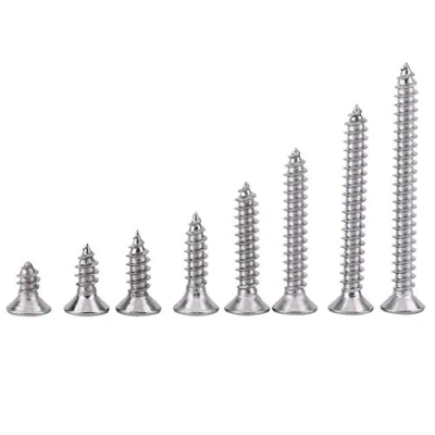 Bild av 200st M3 304 sj?lvg?ngande skruvar i rostfritt st?l Pan/Flat/Truss Head Assortiment Kit F?rs?nkt huvud Flat Pan Screw Set (Flat Head)