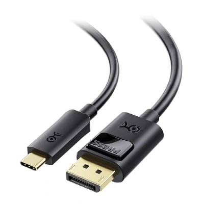 Bild av Cable Matters 8K USB C till DisplayPort kabel (USB 1.4 / DP kabel) @ 60Hz, 4K 2K 144Hz i svart 3m Thunderbolt 3 port kompatibel för MacBook Pro, Dell XPS