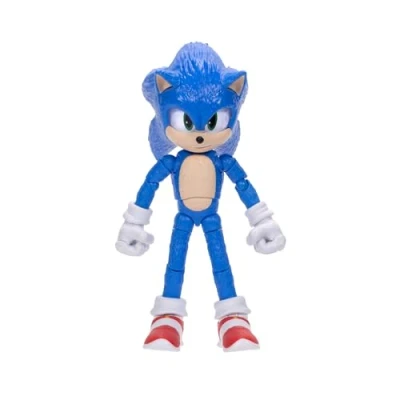 Bild av Sonic The Hedgehog 3 Movie Collector leksaksfigur av Jakks Pacific, står 5 tum/13 cm lång, mycket artikulerad för pojkar/flickor, officiellt licensierad film, föreslagen åldrarna 3+