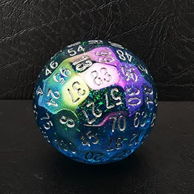 Bild av Bescon Dazzling Blue 100 Sided Dice, Game Dice D100, Polyhedral Solid Sides 45MM in Diameter (1.8inch)
