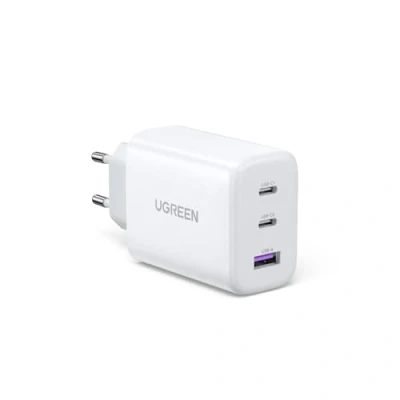 Bild av UGREEN USB C Laddare 65W Charger 3 portars PD Strömadapter 60W Kompatibel med MacBook Pro/Air, iPad iPhone 16/16 Pro/16 Pro Max/15, Galaxy S24 Ultra/S24+/S24 osv (Vit)