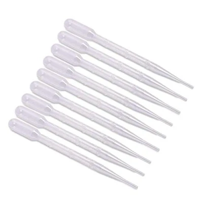 Bild av NC 100 stycken pipetter dropper plast överföringspipetter 3 ml mätpipett foderpipett för labbexperiment akrylfärger ritning sminkverktyg (3 ml)