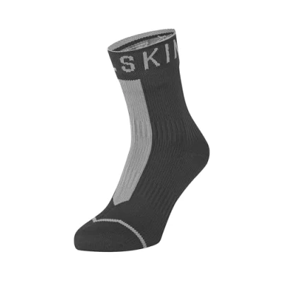 Bild av SealSkinz Unisex allväder vattentäta strumpor med hydrostop ankellängd, svart, svart/grå, Medium