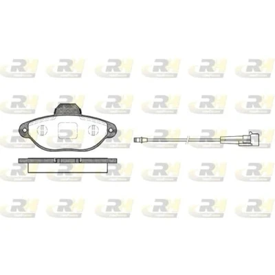 Bild av ROADHOUSE 2414.01 Bromsbeläggsats framaxel inkl. slitvarnarkontakt med limfolie tillbehör FIAT: 500 Hatchback, Punto II Hatchback