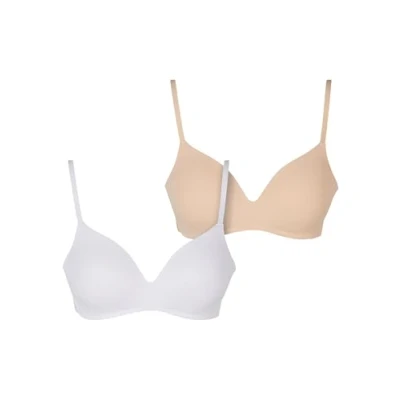 Bild av Urban Classics Basic Padded 2PACK Tshirtbh, Storlek: 70A, White nude