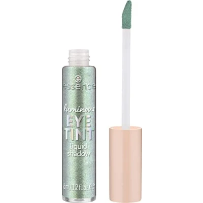 Bild av essence luminous EYE TINT flytande skugga, ögonskugga, nr 06, grön, långvarig, strålande, skimrande, vegansk, utan mikroplastiska partiklar, nanopartiklar fri, parfym, 1 pack (6 ml)