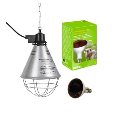 Bild av Kerbl 250 W infraröd värmelampa kit + reflektor lamphållare med skyddsgaller, fästkedja och 2,5 m kabel