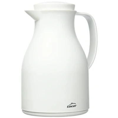 Bild av LACOR 62575 BPA fri termisk karaff med dubbelvägg och lager inuti, matt vit, 1,00 l, Polypropylen Glas