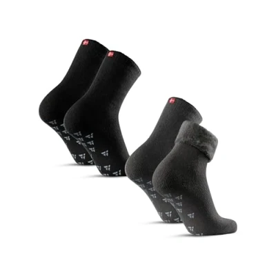 Bild av DANISH ENDURANCE Halkskyddade Värmesockor 2 pack, Flerfärgad (1x Grå, 1x Svart),