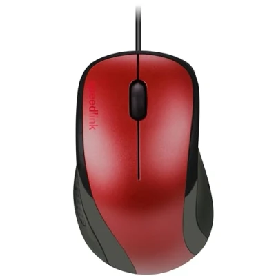 Bild av Speedlink KAPPA Mouse 3 knappar mus med USB anslutning för kontor/hemmakontor, 1 000 dpi, drivlös installation, ergonomisk form spel/PC/bärbar dator, röd