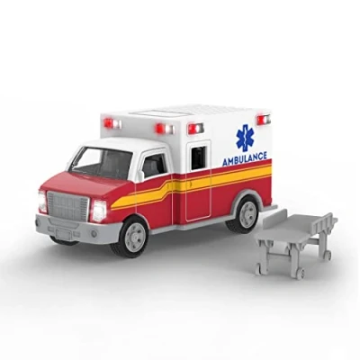 Bild av Driven Micro ambulans 23 cm med ljus och ljud leksaksbil sirenljud, funktioner bärkraft leksak från 3 år