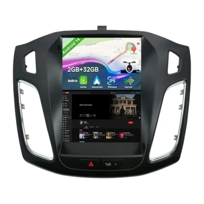 Bild av JOYX Android 12 bilstereo passform för Ford Focus (2010 2017) 2G/32G GPS 2 Din huvudenhet med gratis bakre kamera och Canbus stöder DAB/ratt/Bluetooth/WiFi/Mirrorlink/4G/Carplay 9,7 tum