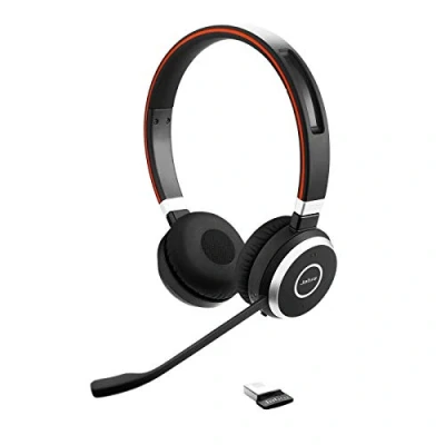 Bild av Jabra Evolve 65 Trådlöst Stereo On Ear Headset Unified Communications optimerade hörlurar med lång batteritid USB Bluetooth Adapter Svart