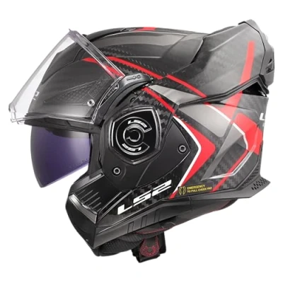 Bild av LS2, ADVANT X CARBON FUTURE II Glansig röd motorcykelhjälm, XL