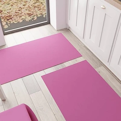 Bild av PETTI Artigiani Italiani Köksmatta, Kökslöpare, Tvättbar Halkfri Löparmatta Kök, Enfärgad Matta 52 x 180 cm Fuxia, 100% Tillverkad i Italien