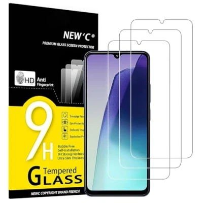Bild av NEW&#039;C 3 Pack, skärmskydd i glas för Xiaomi Redmi 14C,Redmi 14R, A3 Pro, bubbelfri, 9H hårdhet, 0,33 mm ultratransparent, ultrabeständigt härdat