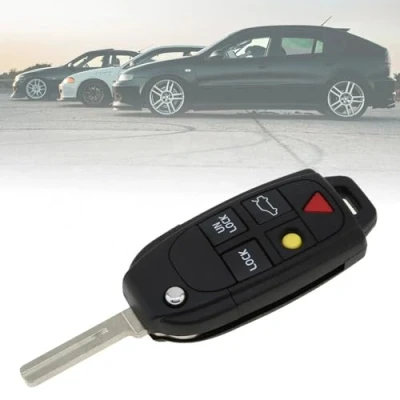 Bild av 5 knappar bilnyckelbricka skal ersättning vikbar fjärrkontroll bilnyckel tillbehör passar till VOLVO S60 S80 V70 XC90