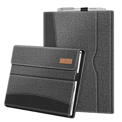 Bild av FINTIE fodral för Microsoft Surface Pro 7+/Surface 7/Pro 6/Pro 5/Pro 4/Pro 3 Multifunktionellt justerbart fodral, magnetisk stängning, med dokumentficka, denim grå